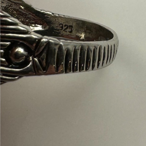 New Two Toned 925 Stamped Silver -Gold Color Native American Head Design Ring - Picture 7 of 16